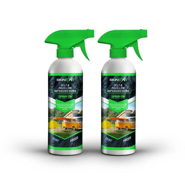 SkinStar Zelt & Pavillon Spray-On Imprägnierung 1L Tent Proof Imprägnierspray Doppelpack